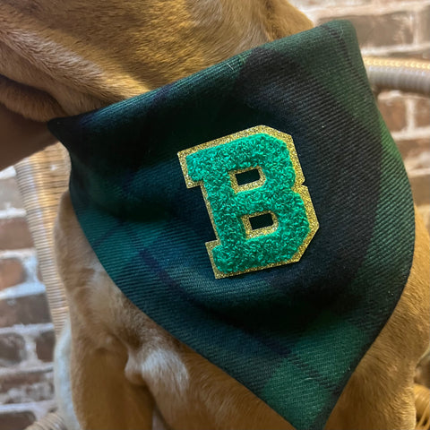 Dark green plaid bandana