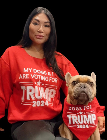 My Dog and I are voting for Trump crewneck