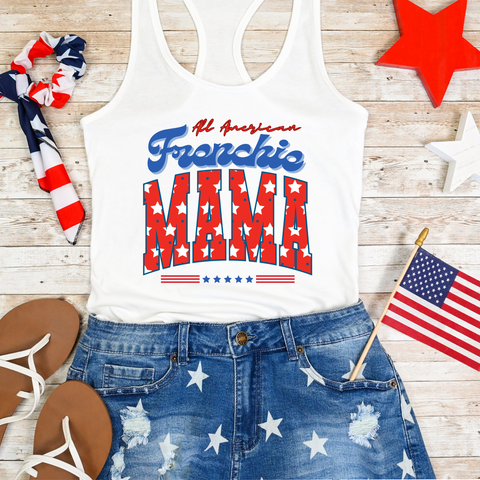 All American frenchie mama tee/ tank